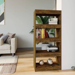 Biblioteca/Separator stejar afumat 60x30x135 cm, lemn prelucrat GartenMobel Dekor
