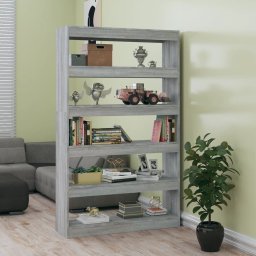 Biblioteca/Separator camera, gri sonoma, 100x30x166 cm GartenMobel Dekor