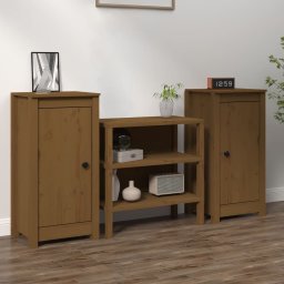 Servanta, 2 buc., maro miere, 40x35x80 cm, lemn masiv de pin GartenMobel Dekor