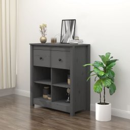 Servanta, gri, 70x35x80 cm, lemn masiv de pin GartenMobel Dekor