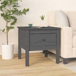 Masa laterala, gri, 50x50x49 cm, lemn masiv de pin GartenMobel Dekor