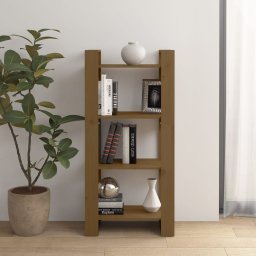 Biblioteca/Separator camera maro miere 60x35x125 cm lemn masiv GartenMobel Dekor