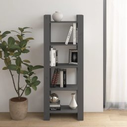Biblioteca/Separator camera, gri, 60x35x160 cm, lemn masiv GartenMobel Dekor