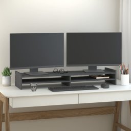 Suport pentru monitor, gri, 100x27x15 cm, lemn masiv pin GartenMobel Dekor