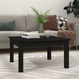 Masuta de cafea, negru, 55x55x30 cm, lemn masiv de pin GartenMobel Dekor