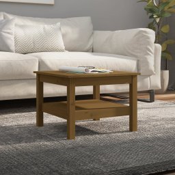 Masuta de cafea, maro miere, 55x55x40 cm, lemn masiv de pin GartenMobel Dekor