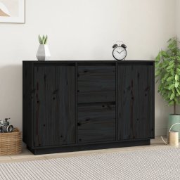 Servanta, negru, 111x34x75 cm, lemn masiv de pin GartenMobel Dekor