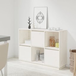 Servanta, alb, 110,5x35x80 cm, lemn masiv de pin GartenMobel Dekor