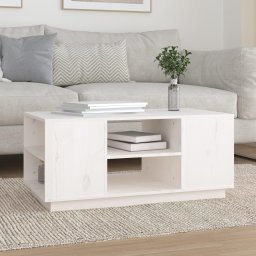 Masuta de cafea, alb, 90x49x40,5 cm, lemn masiv de pin GartenMobel Dekor