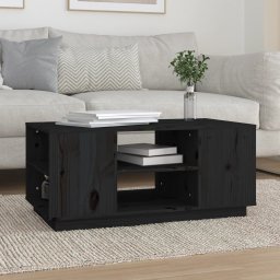 Masuta de cafea, negru, 90x49x40,5 cm, lemn masiv de pin GartenMobel Dekor