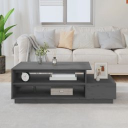 Masuta de cafea, gri, 120x50x40,5 cm, lemn masiv de pin GartenMobel Dekor