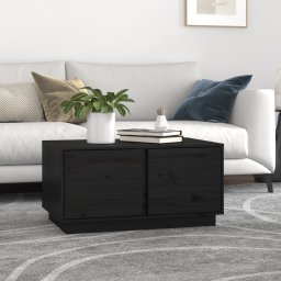 Masuta de cafea, negru, 80x50x40 cm, lemn masiv de pin GartenMobel Dekor