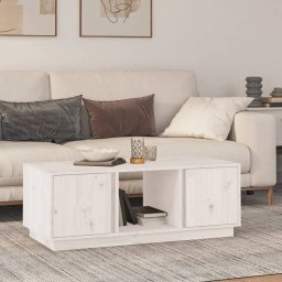 Masuta de cafea, alb, 110x50x40 cm, lemn masiv de pin GartenMobel Dekor