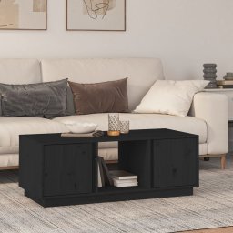 Masuta de cafea, negru, 110x50x40 cm, lemn masiv de pin GartenMobel Dekor