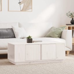 Masuta de cafea, alb, 110x50x40 cm, lemn masiv de pin GartenMobel Dekor