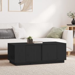 Masuta de cafea, negru, 110x50x40 cm, lemn masiv de pin GartenMobel Dekor