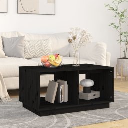 Masuta de cafea, negru, 80x50x40 cm, lemn masiv de pin GartenMobel Dekor