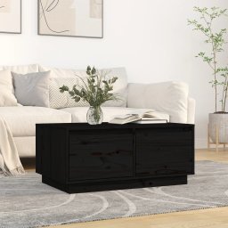 Masuta de cafea, negru, 80x50x35 cm, lemn masiv de pin GartenMobel Dekor