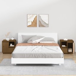 Noptiere, 2 buc., maro miere, 50x34x50 cm, lemn masiv de pin GartenMobel Dekor