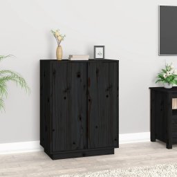 Servanta, negru, 60x35x80 cm, lemn masiv de pin GartenMobel Dekor