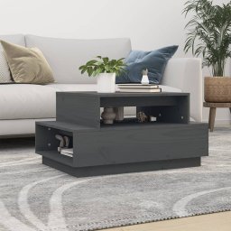 Masuta de cafea, gri, 80x55x40,5 cm, lemn masiv de pin GartenMobel Dekor