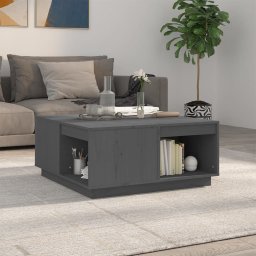 Masuta de cafea, gri, 80x81x36,5 cm, lemn masiv de pin GartenMobel Dekor