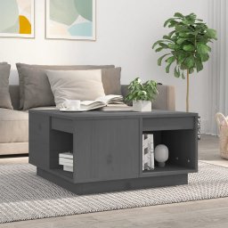 Masuta de cafea, gri, 60x61x32,5 cm, lemn masiv de pin GartenMobel Dekor