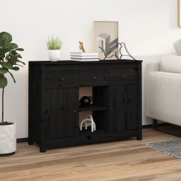 Servanta, negru, 100x35x74,5 cm, lemn masiv de pin GartenMobel Dekor