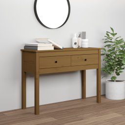 Masa consola, maro miere, 100x35x75 cm, lemn masiv de pin GartenMobel Dekor
