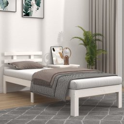 Cadru de pat, alb, 100x200 cm, lemn masiv de pin GartenMobel Dekor