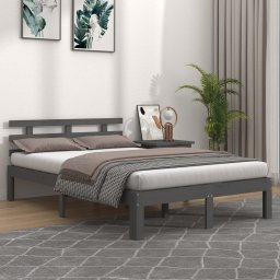 Cadru de pat, gri, 200x200 cm, lemn masiv GartenMobel Dekor
