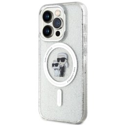 Original Pouch KARL LAGERFELD hardcase Karl&Choupette Glitter MagSafe KLHMP14LHGKCNOT for Iphone 14 Pro transparent