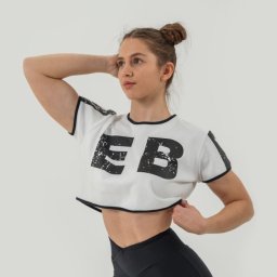 NEBBIA Tricou pentru femei Oversized Crop Top Game On White XS