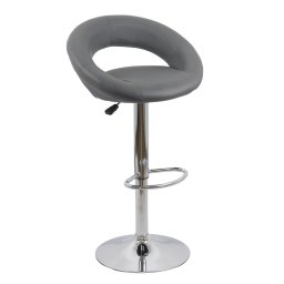 Scaun bar, înălțime reglabilă, rotativ, suport picioare, piele sintetica, gri, ABS 151
