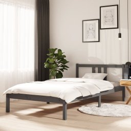 Cadru de pat, gri, 100x200 cm, lemn masiv de pin GartenMobel Dekor