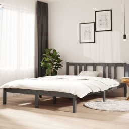 Cadru de pat, gri, 140x200 cm, lemn masiv de pin GartenMobel Dekor