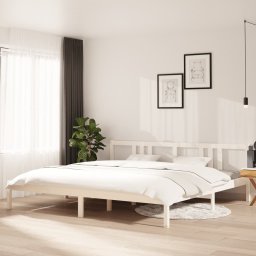 Cadru de pat, alb, 200x200 cm, lemn masiv de pin GartenMobel Dekor