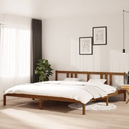Cadru de pat, maro miere, 200x200 cm, lemn masiv de pin GartenMobel Dekor