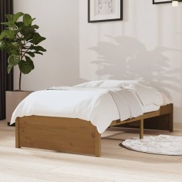 Cadru de pat mic single, maro miere, 75x190 cm, lemn masiv GartenMobel Dekor