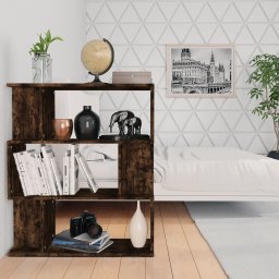 Biblioteca/Separator stejar fumuriu 80x24x96cm lemn prelucrat GartenMobel Dekor
