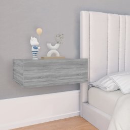 Noptiera plutitoare, gri sonoma, 40x30x15 cm, lemn prelucrat GartenMobel Dekor