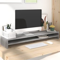 Suport pentru monitor gri sonoma 100x24x13 cm lemn prelucrat GartenMobel Dekor