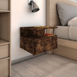 Noptiera plutitoare, stejar fumuriu, 40x31x27 cm lemn prelucrat GartenMobel Dekor