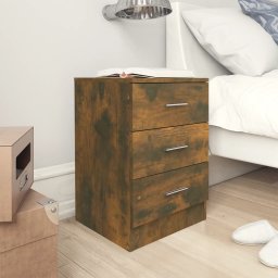 Noptiere, 2 buc., stejar fumuriu, 38x35x56 cm, lemn prelucrat GartenMobel Dekor