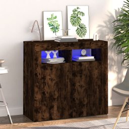 Servanta cu lumini LED, stejar fumuriu, 80x35x75 cm GartenMobel Dekor