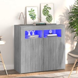 Servanta cu lumini LED, gri sonoma, 80x35x75 cm GartenMobel Dekor