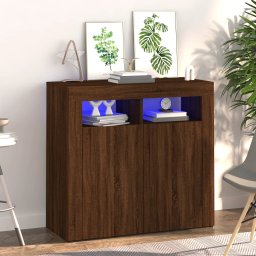 Servanta cu lumini LED, stejar maro, 80x35x75 cm GartenMobel Dekor