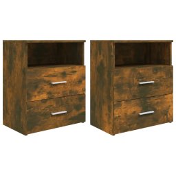 Noptiere, 2 buc., stejar fumuriu, 50x32x60 cm GartenMobel Dekor