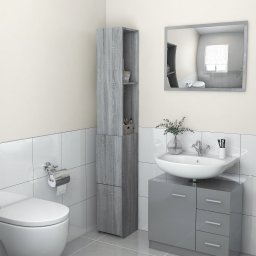 Dulap de baie, gri sonoma, 25x26,5x170 cm, lemn prelucrat GartenMobel Dekor