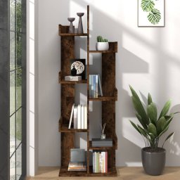 Biblioteca, stejar fumuriu, 48x25,5x140 cm, lemn prelucrat GartenMobel Dekor
